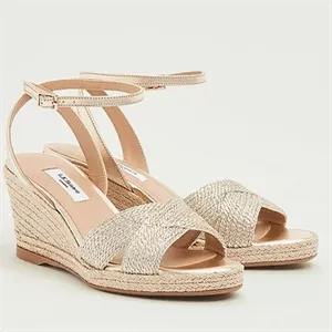 L.K. Bennett Santana Gold Lurex Rope Wedges